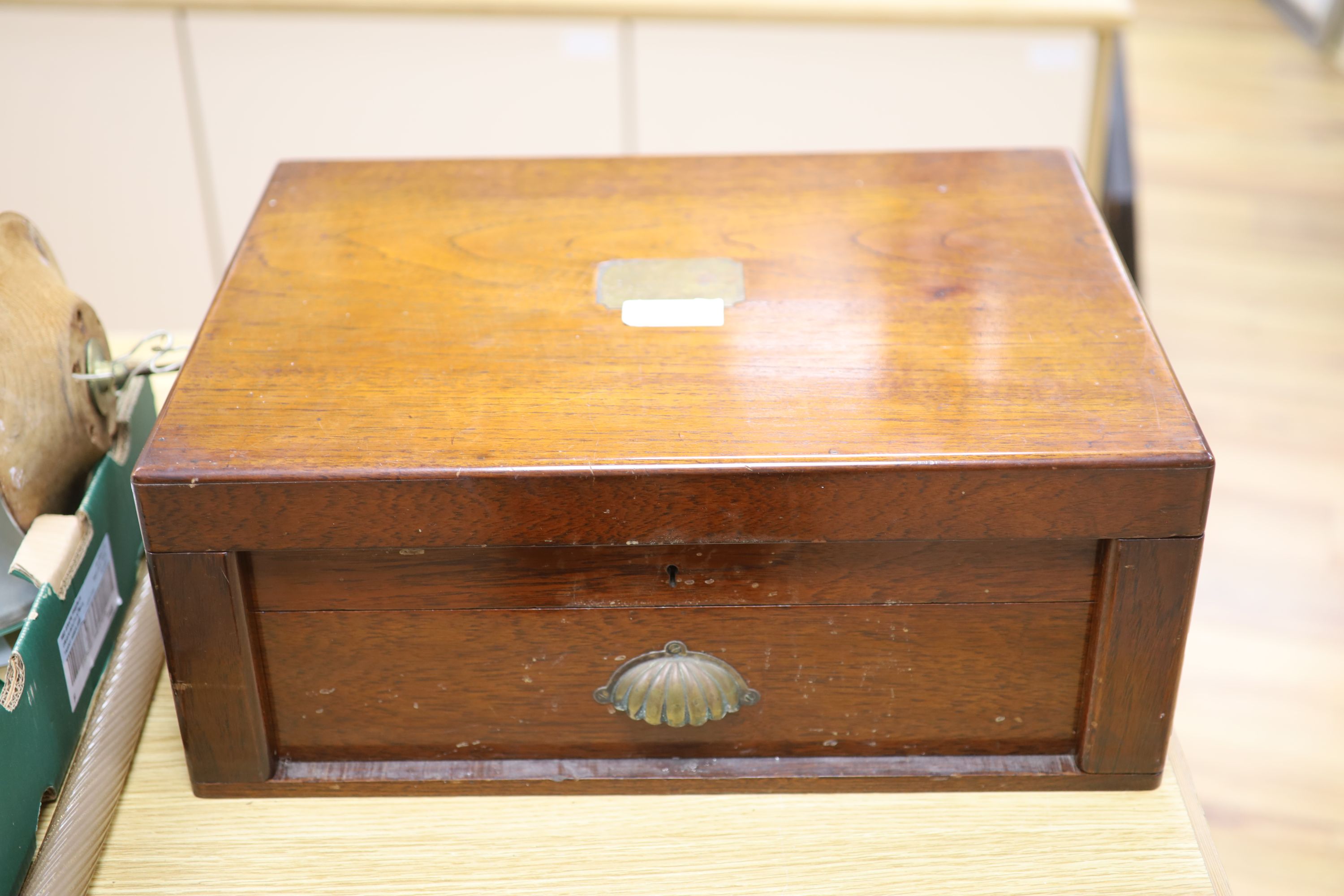 A Victorian Cooke & Kelvey mahogany cased canteen of plated flatware